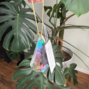 Kendra Scott Iridescent Rainbow Crystal Pendant with Gold Cord